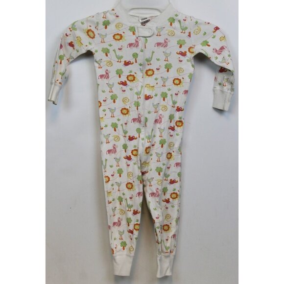 Hanna Andersson Other - Hanna Andersson Baby Sz 80 US 2 Animal Theme Long Sleeve Zippered 1pc PJ Sleeper